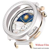 Bling PC Tuščiaviduris Dėklas Huawei Watch GT 5 4 41mm /5 Pro 42mm Dangtelis Odinis Samrt Dirželis Deimantinis Krištolinis Buferio Apsauga GT5 GT4 Huawei Watch GT5 Pro 42mm dramblio kaulas