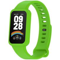 Minkštas silikoninis dirželis Xiaomi Mi Band 9 Active Sports Pakeičiama apyrankė su rėmelio dėklu Mi Band 9active Apyrankė Correa for Mi Band 9 Active žalia