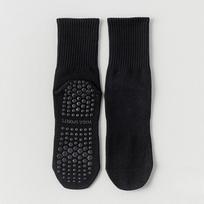 Moteriškos medvilninės neslystančios silikoninės kojinės fitnesui, pilatesui, jogai namuose 1 pair juoda