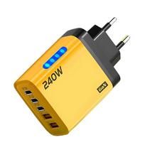 240W Greitasis įkroviklis PD USB įkroviklis Greito telefono įkrovimo adapteris 5 prievadai Sieninis adapteris ES kištukas EU plug