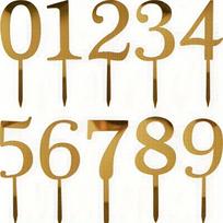 Number Cake Toppers Perfect for Wedding and Birthday Parties - Eye-catching Dessert Table Decorations Elegant Golden Acrylic Parents' birthday