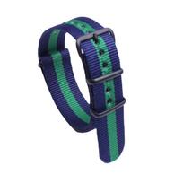 Nailoninis laikrodžio dirželis su smėliasrove apdirbta juoda sagtimi - Unisex kasdienis sportinis Black Buckle Width 22mm