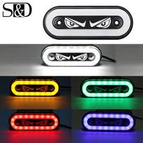 1 vnt. Didelio matomumo 12V/24V LED šoninis gabaritinis žibintas sunkvežimiams, priekaboms, motociklams, vairavimo saugumui su ABS korpusu ir ryškia „velnio akies“ dizainu balta