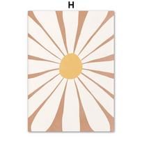 Boho Minimalistinis Saulės Vaivorykštės Gėlės Lapai Sienos Menas Drobės Tapyba Abstrakcijos Nordic Plakatai Spaudiniai Paveikslai Svetainės Dekoras 21X30cm No Framed