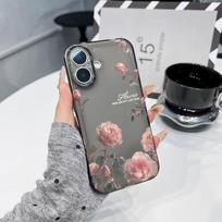 Pink Rose Transparent Phone Case for Apple iPhone 13/14 Pro Max/15/16 Pro/17 iPhone 17 Pro