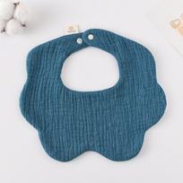 360-Degree Pure Cotton Petal Baby Drool Bib povo mėlyna spalva