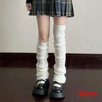 Y2K Moteriškos kojinės kojoms Japoniška Lolita Ilgos kojinės Vilnonės megztos pėdų apsaugos Rankovės šildytuvai Ruduo Žiema Nėrimo Krūva kojinės Bato apykaklės L balta