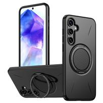 Besisukantis sulankstomas magnetinis stovas telefono dėklas, skirtas Samsung Galaxy A55 A16 A56 A36 A26 A14 A15 A35 A17 5G, dvigubo sluoksnio smūgiams atsparus dangtelis Galaxy A56 violetinė