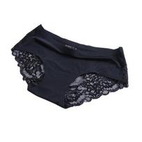 Besiūliai apatiniai moterims šilkiniai nematomi hipsterio tipo kelnaitės vidutinio aukščio nėriniuoti satininiai tampūs bikini kelnaitės 2XL