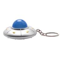 Cute UFO Keyring Mini LED Light Flying Saucer Keychain Creative Spaceship Model Pendant Jewelry for Children and Adults