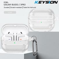 KEYSION Shockproof Case for Samsung Buds 3 Pro 3 FE Soft TPU Silicone with Hook Bluetooth Earphone Cover for Galaxy Buds3 3 Pro for Galaxy Buds3 Pro gryna
