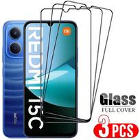 3 vnt. grūdintas stiklas, skirtas XiaoMi Redmi 15 15C 14C 13C 12C 10C, viso ekrano apsauga, skirta RedMi Note 13 Note 12S 12 11 10 Pro Note 14 14S 4G 5G Redmi 9T juoda