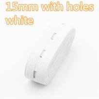 DIY Sewing Accessories 15mm 20mm 25mm Button Hole Elastic Band White Black Buttonhole Pants Waist Adjustable 1meter 1.5cmX3m balta