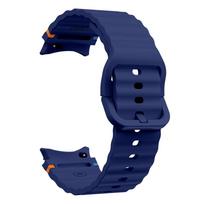Originalus silikoninis dirželis Samsung Galaxy Watch 7/FE/5 Pro Watch 6/4 Classic 44mm 40mm Apyrankės Dirželis Correa Galaxy Watch 7 Juosta Galaxy Watch 7 6 5 4 vidurnakčio mėlyna spalva