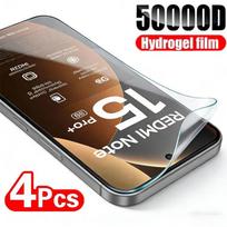 4 vnt. hidrogelio plėvelė, skirta Xiaomi Redmi Note 15 14 13 Pro Plus, minkštas ekrano apsaugas, skirtas Redmi Note 12 12S 11S 10S 11, HD plėvelė Redmi Note 13ProPlus balta