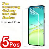 5 vnt. HD hidrogelio plėvelė, tinkama Samsung Galaxy S25 S26 Plus S25 S26 Edge S25 S26 Ultra S25FE S26Pro Pirštų atspaudų atrakinimas Hydrogel Film&Galaxy S25+ balta