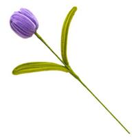 Finished Pipe Cleaner Flower Carft Handmade Preserved Fake Tulip Flower Gifts for Women Lover Anniversary Mother's Day violetinė