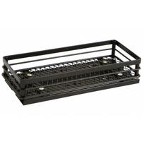 Daugiafunkcinis virtuvės laikymo stovas: Sluoksniuotas prieskonių krepšelis ir ištraukiamas organizatorius Two-tier Small 26*11*22.5CM juoda