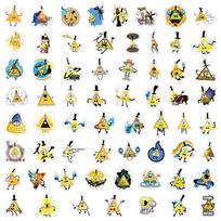 60 Bill Cipher Gravity Falls Waterproof Stickers for Journals, Water Bottles, and Computers