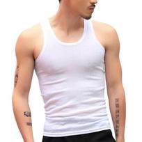 Vyriški apatiniai marškinėliai, be rankovių, vienspalviai Slim Fit Sporto salės apatiniai marškinėliai Kultūrizmo bėgimo liemenė L balta