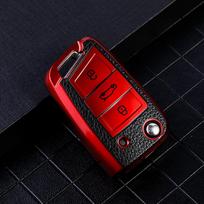 Volkswagen VW Golf 7 MK7 Tiguan MK2, Seat Ateca Leon FR lbiza, Skoda Octavia Kodiaq, sulenkiamo rakto dėklas, apsauginis dangtelis, raktų pakabukas raudona