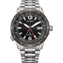 Laikrodis - CITIZEN - NB6046-59E - Sidabrinis Plienas - Atsparumas vandeniui 20 ATM - Juodas Cadran