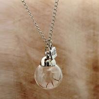 Elegant Crystal Glass Dome Handmade Diy Dandelion Necklace For Unique Gift Giving