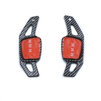 2 vnt. Automobilio vairo pavarų perjungimo mentelės prailgintuvai, skirti Volkswagen VW Golf 8 MK8 GTI/GTD/GTE/R-Line Polo Jetta Tiguan Atlas Carbon Black
