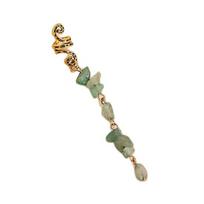 Dreadlock Beading Jewelry Ethnic Anti-slip Individual Natural Stone Vintage Style Hair Decoration Alloy Twirled Braided Hair Headgear Hair Accessory Short tamsiai žalia spalva