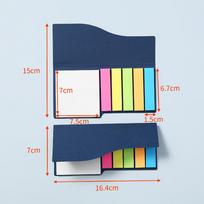 Compact Folding Sticky Notes Set: 6 Colors, 40 Sheets, Portable Hardcover Case juoda