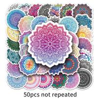 50 Sheets Mandala Graffiti Waterproof Stickers for Suitcase, Skateboard, Computer, Tablet, & DIY Decor