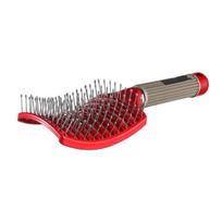 and straight  Curved Wide tooth Hair Comb Hairdressing Styling Tools Anti-static  Massager Brush raudona