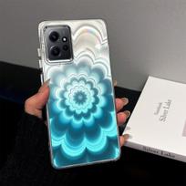 Case for Xiaomi Redmi Note 12 4G Iridescent Gradient Floral Clear Case,Shockproof Camera Lens Protection Redmi Note 12 4G mėlyna