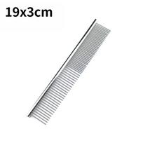 Stainless Steel Dog Comb Long Thick Hair Fur Removal Brush 19cm Pets Dog Cat Grooming Dematting Combs for Shaggy Dogs 1PC