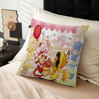 S-Strawberry Shortcakes Pillow Anime Pillow Sofa Bed Head Pillow Cover Cushion Cover 45X45 Cm Fashion Peach skin 18*18(CM)-1Pcs