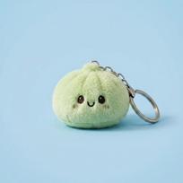 Plush Steamed Buns Squishy Keychain Soft Fluffy Steamed Buns Keyring  Hanging Pendant žalia