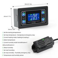 Digital Temperature Humidity Controller, Heating Cooling Mode Humidity Setting with ABS Material, for Incubation Breeding Greenhouse Forestry Animal H