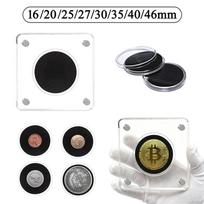 Acrylic Coin Display Frame 16/20/25/27/30/35/40/46mm Commemorative Coin Case Challenge Silver Dollar Coin Holder Storage Box