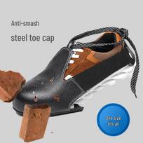 Han Dun HD-SH1001 Black Cowhide Anti-Smash & Anti-Slip Visitor Shoe Covers, One Size Fits All HD-SH1001