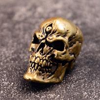 Brass Three-Eye Skull Pendant Charm Paracord Necklace Bag Accessory DIY Craft Supplies Brass