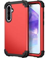 3 in  1 Heavy Duty Armor Shockproof Case For Samsung Galaxy A15 A25 A35 A55 A16 A26 A36 A56 A17 A37 A57 5G TPU Plastic Cover For A15 4G or A15 5G raudona
