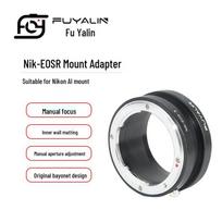 NIK-EOSR Lens Adapter for Nikon F Mount Lenses to Canon EOSR/RP/R5/R6 Mirrorless 30mm and below