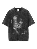 Ariana Grande Petal Oversized T Shirt Washed Vintage Cotton Hiphop Streetwear   Daily Wear Cool Top L