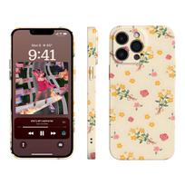 ins wind pink yellow floral mobile phone case Apple 16Pro hard case all-inclusive film case iPhone17pm anti-drop women's model Apple 17