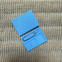 1pc Mini SIM TF Card Storage Case, Portable Shockproof Dustproof Organizer with SIM Eject Pin, Compact Phone Digital Accessory mėlyna