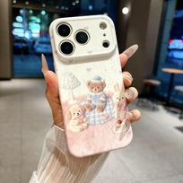 Cake bear film shell 2-in-1 suitable for Apple 16/17pro mobile phone case IP15 cute female 14 cartoon 13 IPhone17ProMax