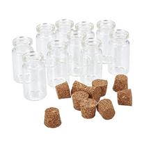 10x mini tušti stikliniai kamštiniai buteliai, pakabinami žavesio buteliukai, palinkėjimų buteliukai. 1pcs