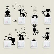 „Pasidaryk pats“ namų dekoravimo sienų lipdukai PVC freskos Menas Animacinių filmų kačių šviesos jungiklis Telefonas Gyvūnai Sienos lipdukai