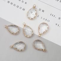1 vnt. vario blizgus šoninis krištolinis stiklo karoliukų pakabukas karolių žavesiui auskarų jungties papuošalų radinys 22X14mm