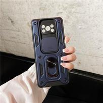 Smūgiams atsparus šarvų dėklas skirtas Xiaomi Pocophone POCO X3 NFC M3 automobilio laikiklio telefono dangtelis, skirtas Mi Poco X3 Pro fotoaparato objektyvo apsaugai For Poco X3 tamsiai mėlyna spalva